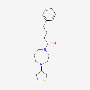 molecular formula C19H28N2OS B2967801 4-Phenyl-1-(4-(tetrahydrothiophen-3-yl)-1,4-diazepan-1-yl)butan-1-one CAS No. 2309571-18-2