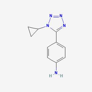 molecular formula C10H11N5 B2967804 4-(1-cyclopropyl-1H-1,2,3,4-tetrazol-5-yl)aniline CAS No. 949444-82-0