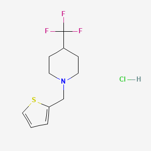 molecular formula C11H15ClF3NS B2967805 1-[(Thiophen-2-yl)methyl]-4-(trifluoromethyl)piperidine hydrochloride CAS No. 2097898-08-1