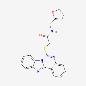 molecular formula C21H16N4O2S B2967813 2-(6-benzimidazolo[1,2-c]quinazolinylthio)-N-(2-furanylmethyl)acetamide CAS No. 688792-62-3