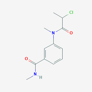 molecular formula C12H15ClN2O2 B2967816 3-[2-Chloropropanoyl(methyl)amino]-N-methylbenzamide CAS No. 2411202-07-6