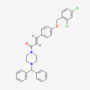 molecular formula C33H30Cl2N2O2 B2967818 (E)-1-(4-二苯甲基哌嗪)-3-{4-[(2,4-二氯苄基)氧基]苯基}-2-丙烯-1-酮 CAS No. 477888-72-5