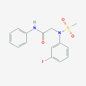 molecular formula C15H15FN2O3S B296782 2-[3-fluoro(methylsulfonyl)anilino]-N-phenylacetamide 