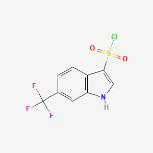 molecular formula C9H5ClF3NO2S B2967822 6-(trifluoromethyl)-1H-indole-3-sulfonyl chloride CAS No. 1784173-91-6