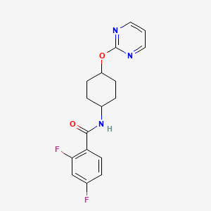 molecular formula C17H17F2N3O2 B2967829 2,4-difluoro-N-((1r,4r)-4-(pyrimidin-2-yloxy)cyclohexyl)benzamide CAS No. 2034247-83-9