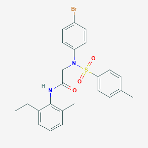 molecular formula C24H25BrN2O3S B296783 2-{4-bromo[(4-methylphenyl)sulfonyl]anilino}-N-(2-ethyl-6-methylphenyl)acetamide 