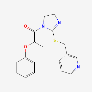 2-Phenoxy-1-[2-(pyridin-3-ylmethylsulfanyl)-4,5-dihydroimidazol-1-yl]propan-1-one