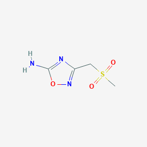 molecular formula C4H7N3O3S B2967834 3-(Methanesulfonylmethyl)-1,2,4-oxadiazol-5-amine CAS No. 1247150-54-4