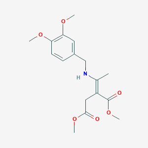 molecular formula C17H23NO6 B2967835 dimethyl (2E)-2-[1-[(3,4-dimethoxyphenyl)methylamino]ethylidene]butanedioate CAS No. 477890-06-5