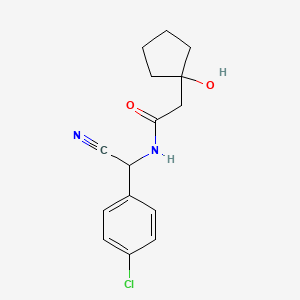 molecular formula C15H17ClN2O2 B2967838 N-[(4-Chlorophenyl)-cyanomethyl]-2-(1-hydroxycyclopentyl)acetamide CAS No. 1436111-15-7