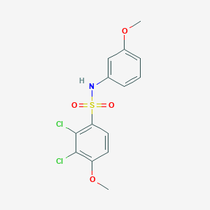 molecular formula C14H13Cl2NO4S B296785 2,3-dichloro-4-methoxy-N-(3-methoxyphenyl)benzenesulfonamide 