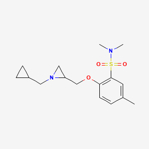 molecular formula C16H24N2O3S B2967856 2-[[1-(Cyclopropylmethyl)aziridin-2-yl]methoxy]-N,N,5-trimethylbenzenesulfonamide CAS No. 2418721-42-1