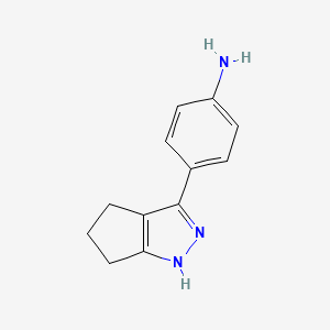 molecular formula C12H13N3 B2967858 4-{1H,4H,5H,6H-环戊[c]吡唑-3-基}苯胺 CAS No. 1118788-14-9