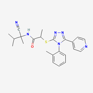 molecular formula C23H26N6OS B2967859 N-(1-cyano-1,2-dimethylpropyl)-2-{[4-(2-methylphenyl)-5-(pyridin-4-yl)-4H-1,2,4-triazol-3-yl]sulfanyl}propanamide CAS No. 1147392-43-5