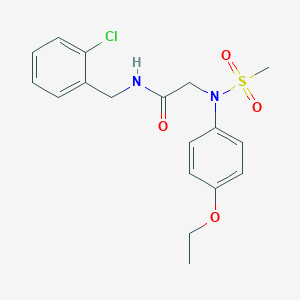 molecular formula C18H21ClN2O4S B296786 N-(2-chlorobenzyl)-2-[4-ethoxy(methylsulfonyl)anilino]acetamide 