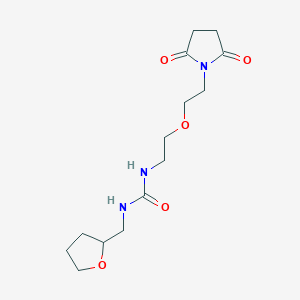 molecular formula C14H23N3O5 B2967861 1-(2-(2-(2,5-Dioxopyrrolidin-1-yl)ethoxy)ethyl)-3-((tetrahydrofuran-2-yl)methyl)urea CAS No. 2034497-14-6