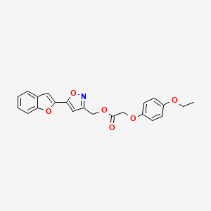 molecular formula C22H19NO6 B2967863 (5-(Benzofuran-2-yl)isoxazol-3-yl)methyl 2-(4-ethoxyphenoxy)acetate CAS No. 1105244-24-3