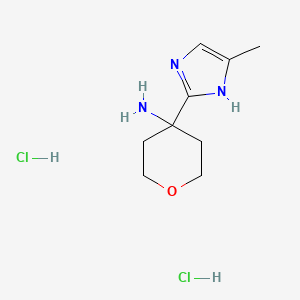 molecular formula C9H17Cl2N3O B2967864 4-(4-甲基-1H-咪唑-2-基)噁烷-4-胺二盐酸盐 CAS No. 2126160-76-5