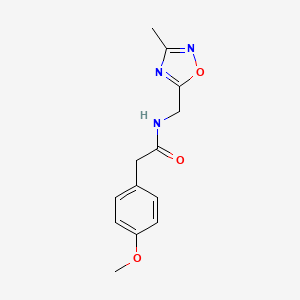 molecular formula C13H15N3O3 B2967867 2-(4-methoxyphenyl)-N-((3-methyl-1,2,4-oxadiazol-5-yl)methyl)acetamide CAS No. 1235349-32-2
