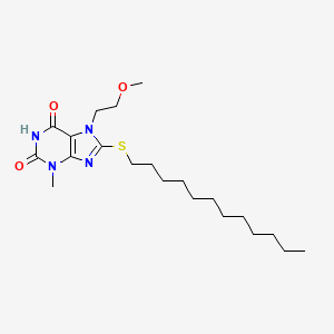 8-(dodecylsulfanyl)-7-(2-methoxyethyl)-3-methyl-3,7-dihydro-1H-purine-2,6-dione