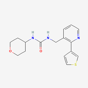 1-(oxan-4-yl)-3-{[2-(thiophen-3-yl)pyridin-3-yl]methyl}urea