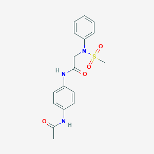 molecular formula C17H19N3O4S B296788 N-[4-(acetylamino)phenyl]-2-[(methylsulfonyl)anilino]acetamide 
