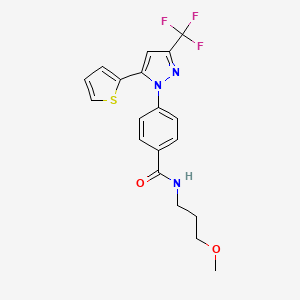 N-(3-methoxypropyl)-4-[5-(thiophen-2-yl)-3-(trifluoromethyl)-1H-pyrazol-1-yl]benzamide