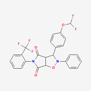 3-(4-(difluoromethoxy)phenyl)-2-phenyl-5-(2-(trifluoromethyl)phenyl)dihydro-2H-pyrrolo[3,4-d]isoxazole-4,6(5H,6aH)-dione