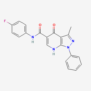 N-(4-fluorophenyl)-3-methyl-4-oxo-1-phenyl-4,7-dihydro-1H-pyrazolo[3,4-b]pyridine-5-carboxamide