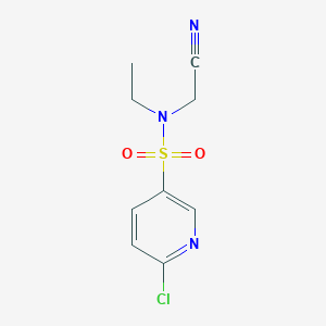 molecular formula C9H10ClN3O2S B2967895 6-chloro-N-(cyanomethyl)-N-ethylpyridine-3-sulfonamide CAS No. 1223503-55-6