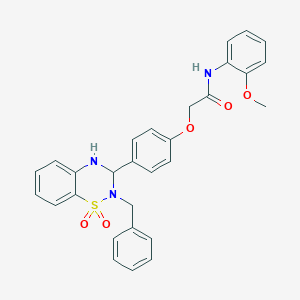 2-[4-(2-benzyl-1,1-dioxido-3,4-dihydro-2H-1,2,4-benzothiadiazin-3-yl)phenoxy]-N-(2-methoxyphenyl)acetamide