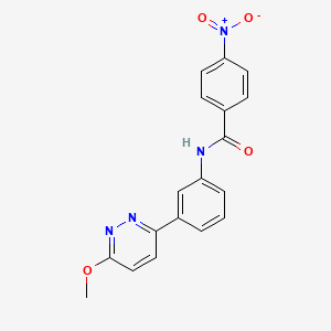 molecular formula C18H14N4O4 B2967900 N-[3-(6-methoxypyridazin-3-yl)phenyl]-4-nitrobenzamide CAS No. 899986-35-7