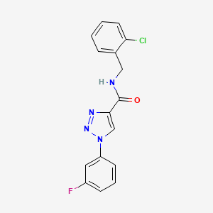 molecular formula C16H12ClFN4O B2967902 N-(2-chlorobenzyl)-1-(3-fluorophenyl)-1H-1,2,3-triazole-4-carboxamide CAS No. 1226450-51-6
