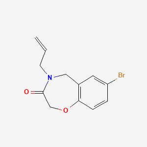 molecular formula C12H12BrNO2 B2967905 4-allyl-7-bromo-4,5-dihydro-1,4-benzoxazepin-3(2H)-one CAS No. 1326923-46-9