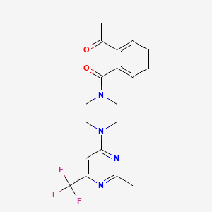 1-(2-(4-(2-Methyl-6-(trifluoromethyl)pyrimidin-4-yl)piperazine-1-carbonyl)phenyl)ethanone
