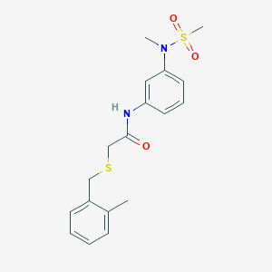 molecular formula C18H22N2O3S2 B296791 2-[(2-methylbenzyl)sulfanyl]-N-{3-[methyl(methylsulfonyl)amino]phenyl}acetamide 