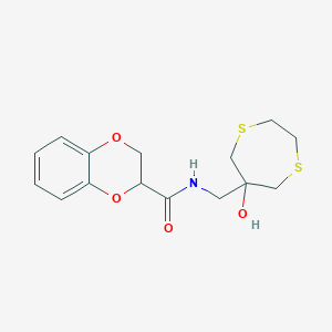 N-[(6-hydroxy-1,4-dithiepan-6-yl)methyl]-2,3-dihydro-1,4-benzodioxine-2-carboxamide