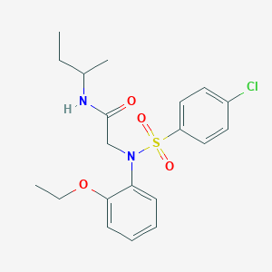 molecular formula C20H25ClN2O4S B296792 N-(sec-butyl)-2-{[(4-chlorophenyl)sulfonyl]-2-ethoxyanilino}acetamide 