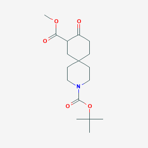 molecular formula C17H27NO5 B2967925 3-叔丁基 8-甲基 9-氧代-3-氮杂螺[5.5]十一烷-3,8-二羧酸酯 CAS No. 1225437-08-0