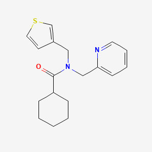 N-(pyridin-2-ylmethyl)-N-(thiophen-3-ylmethyl)cyclohexanecarboxamide