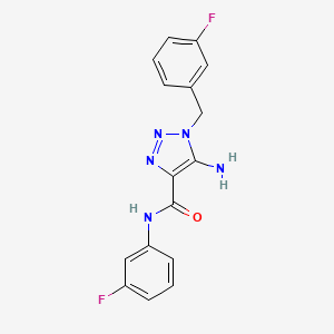 molecular formula C16H13F2N5O B2967934 5-amino-N-(3-fluorophenyl)-1-[(3-fluorophenyl)methyl]triazole-4-carboxamide CAS No. 899737-44-1