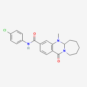molecular formula C21H22ClN3O2 B2967936 N-(4-chlorophenyl)-5-methyl-12-oxo-5,5a,6,7,8,9,10,12-octahydroazepino[2,1-b]quinazoline-3-carboxamide CAS No. 1775471-59-4
