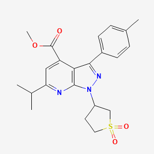 molecular formula C22H25N3O4S B2967939 1-(1,1-二氧化四氢噻吩-3-基)-6-异丙基-3-(对甲苯基)-1H-吡唑并[3,4-b]吡啶-4-甲酸甲酯 CAS No. 1040637-21-5