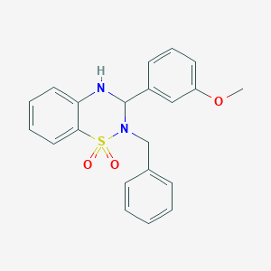 molecular formula C21H20N2O3S B296794 2-benzyl-3-(3-methoxyphenyl)-3,4-dihydro-2H-1,2,4-benzothiadiazine 1,1-dioxide 