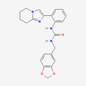 molecular formula C22H22N4O3 B2967941 1-(Benzo[d][1,3]dioxol-5-ylmethyl)-3-(2-(5,6,7,8-tetrahydroimidazo[1,2-a]pyridin-2-yl)phenyl)urea CAS No. 2034612-07-0