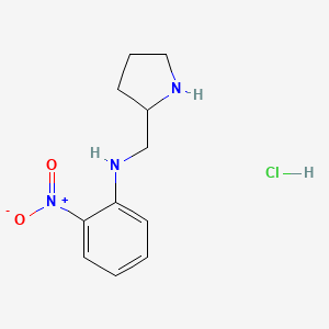 molecular formula C11H16ClN3O2 B2967943 2-Nitro-N-(pyrrolidin-2-ylmethyl)aniline hydrochloride CAS No. 1353974-28-3