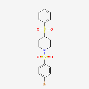 molecular formula C17H18BrNO4S2 B2967945 1-((4-Bromophenyl)sulfonyl)-4-(phenylsulfonyl)piperidine CAS No. 1705554-93-3