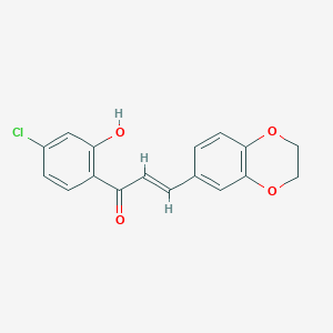 molecular formula C17H13ClO4 B2967954 1-(4-Chloro-2-hydroxyphenyl)-3-(2,3-dihydro-1,4-benzodioxin-6-yl)prop-2-en-1-one CAS No. 96755-02-1