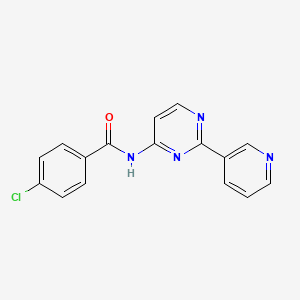 molecular formula C16H11ClN4O B2967956 4-氯-N-[2-(3-吡啶基)-4-嘧啶基]苯甲酰胺 CAS No. 866143-27-3