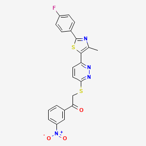 2-({6-[2-(4-fluorophenyl)-4-methyl-1,3-thiazol-5-yl]pyridazin-3-yl}sulfanyl)-1-(3-nitrophenyl)ethan-1-one